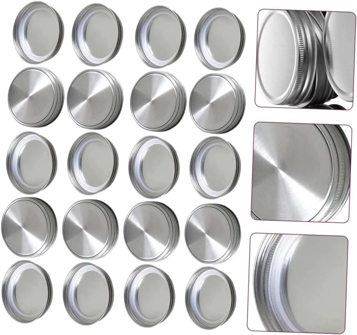 Set of 20 Reusable Small Mouth Mason Jar Drinking Lids for Sealing Cans - Gradeneve