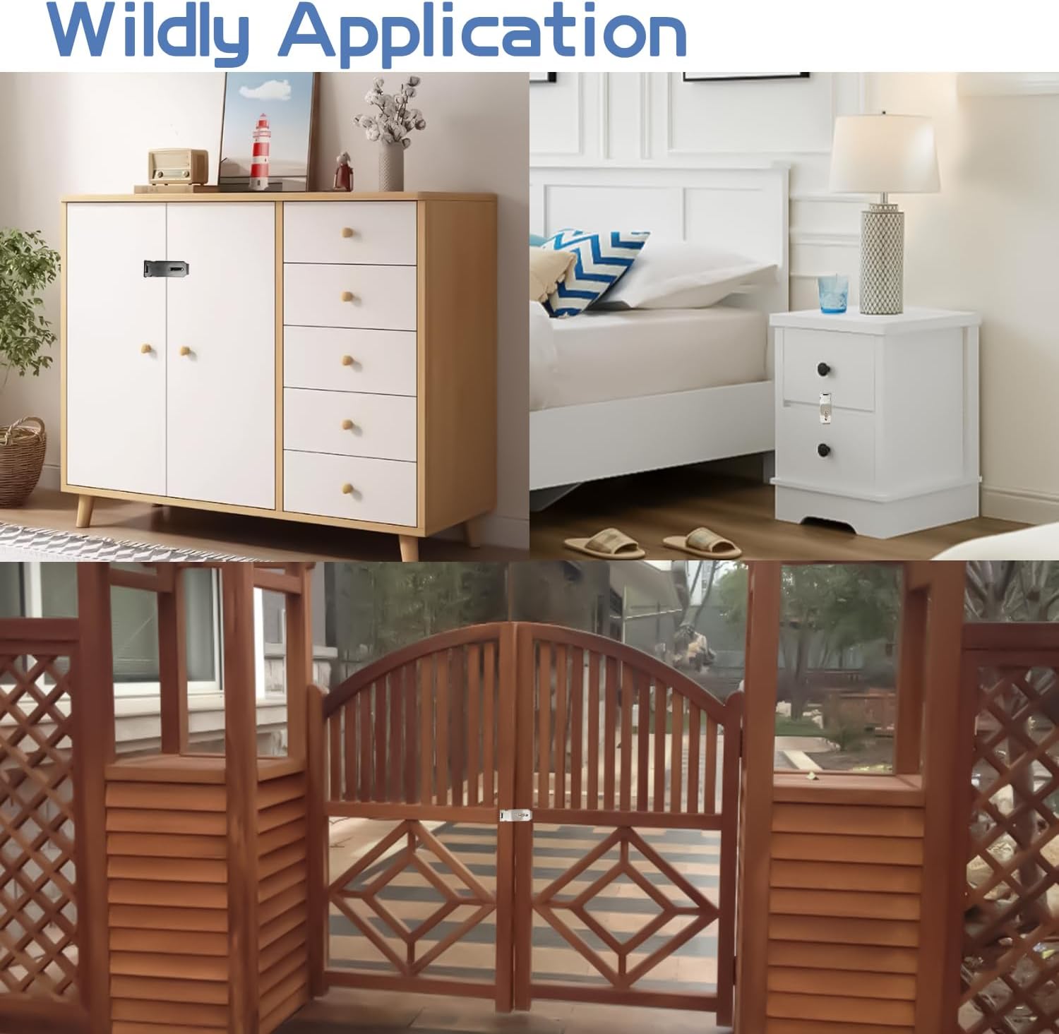 Set of 3 5-Inch Matte Black Stainless Steel Door Lock Hasp Latches with Screws - Heavy Duty Gate Safety Padlock Latch - WildKart