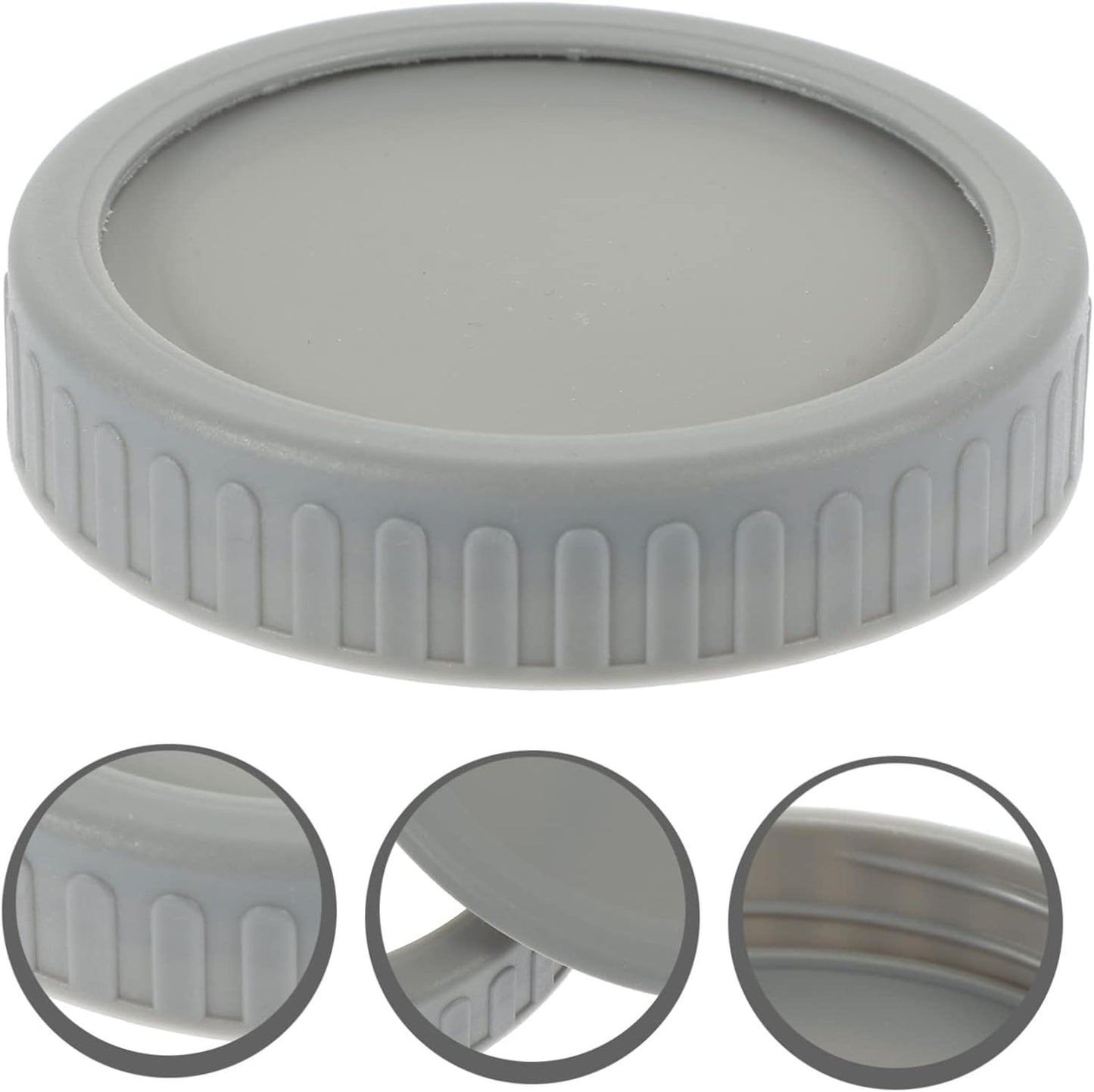 Set of 3 Alipis Wide Mouth Mason Jar Lid Covers - Grey Canning Jar Protectors for Kitchen Storage Bottle