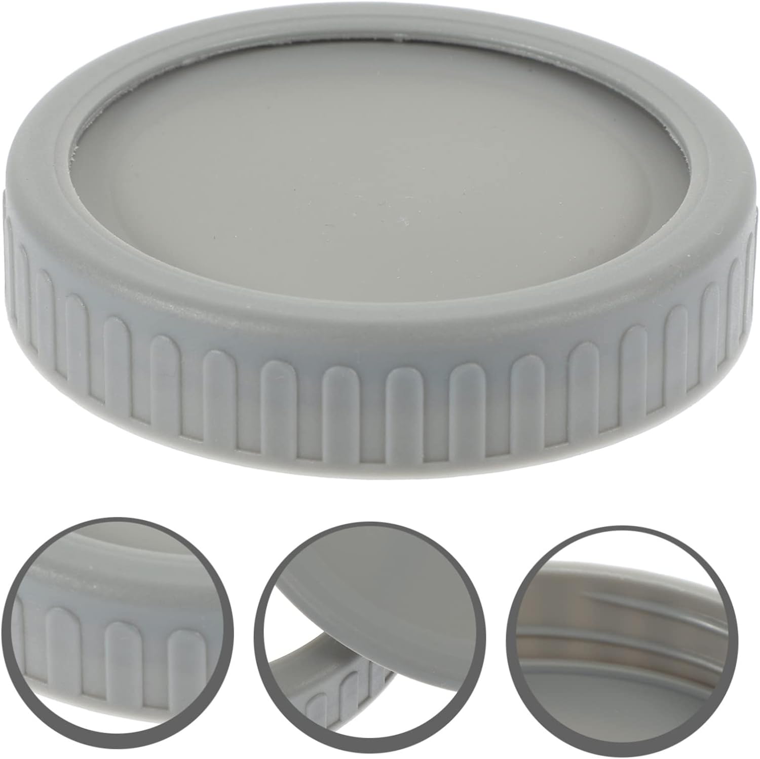 Set of 3 Alipis Wide Mouth Mason Jar Lid Covers - Grey Canning Jar Protectors for Kitchen Storage Bottle