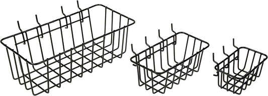 Set of 3 Dorman Hardware 4-9845 Wire Baskets for Pegboard Organization