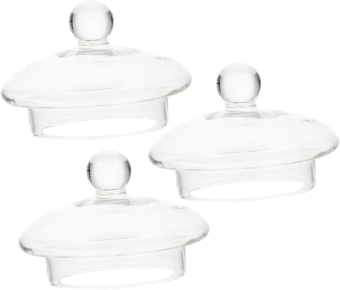 Set of 3 Glass Teapot Lid Replacements - Leakproof Sealing Caps for Tea Kettles - Tea Ceremony Accessory by LALADEFIEE