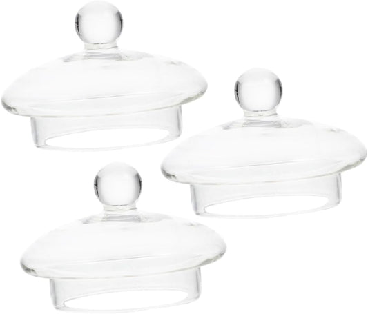 Set of 3 Glass Teapot Lid Replacements - Leakproof Sealing Caps for Tea Kettles - Tea Ceremony Accessory by LALADEFIEE