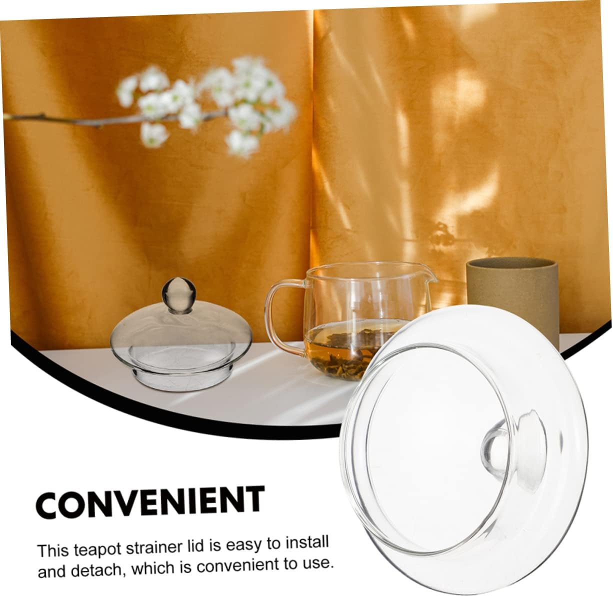 Set of 3 Glass Teapot Lid Replacements - Leakproof Sealing Caps for Tea Kettles - Tea Ceremony Accessory by LALADEFIEE