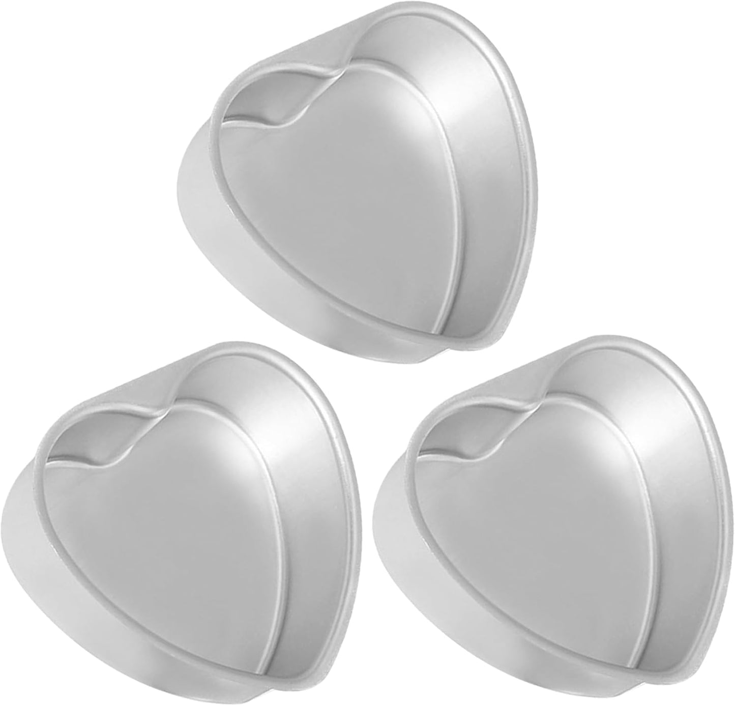 Set of 3 Heart Shaped Cake Pans, 6-inch Aluminum Alloy Tin for Easy Demolding, Ideal for DIY Baking