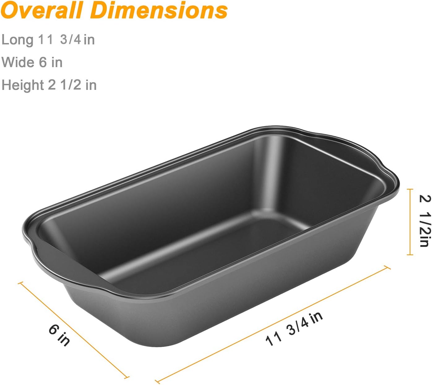 Set of 3 Nonstick Carbon Steel Loaf Pans for Baking Bread, 9 1/2" x 5" - Tiawudi