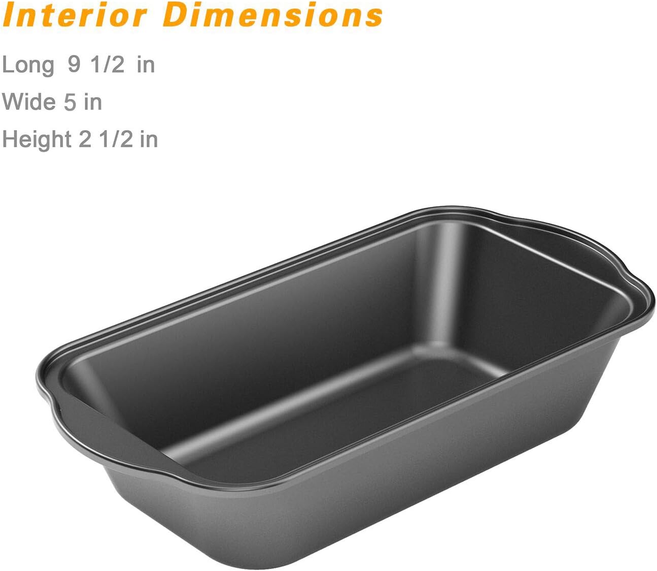 Set of 3 Nonstick Carbon Steel Loaf Pans for Baking Bread, 9 1/2" x 5" - Tiawudi