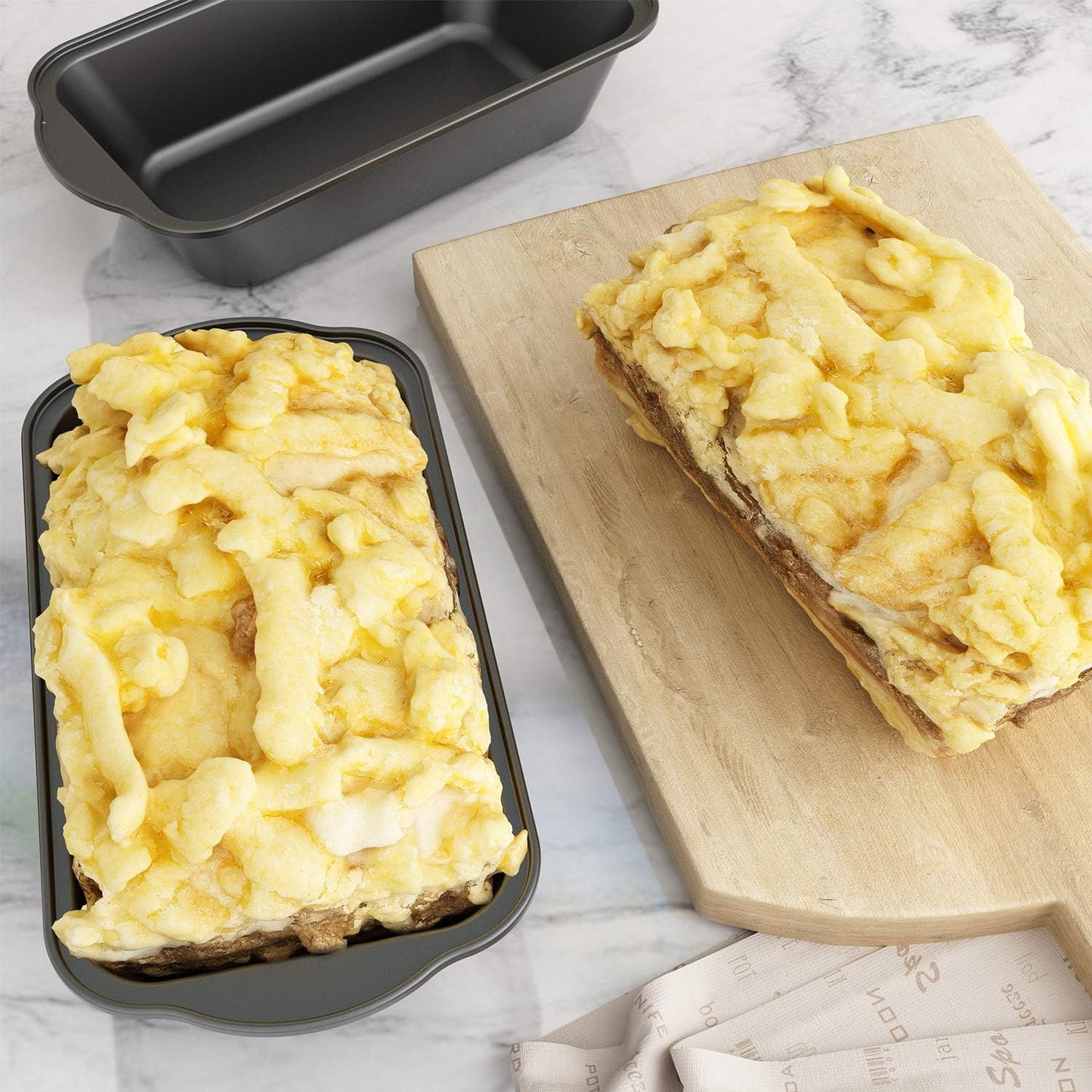 Set of 3 Nonstick Carbon Steel Loaf Pans for Baking Bread, 9 1/2" x 5" - Tiawudi