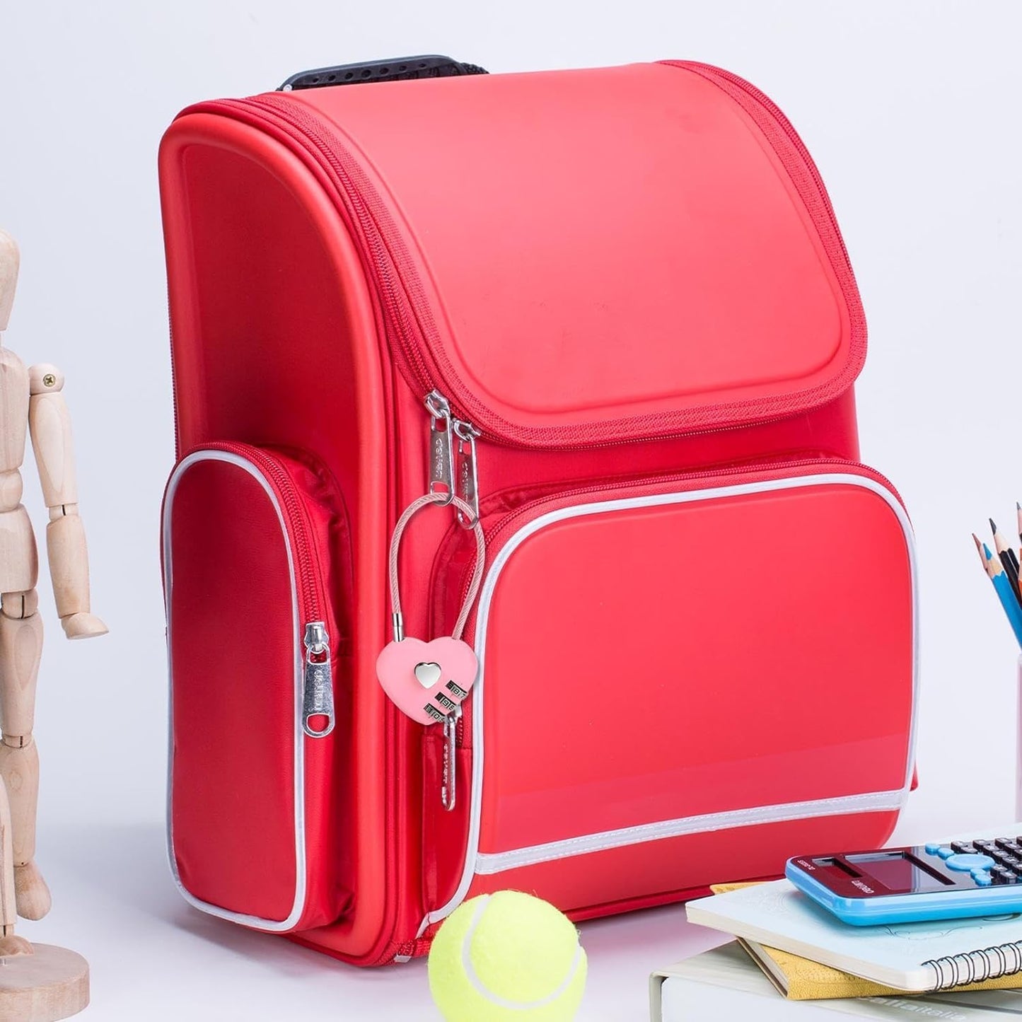 Set of 3 Pink 3-Digit Combination Locks with Heart Design, Waterproof Mini Padlocks for Travel Bags, Suitcases, and Backpacks