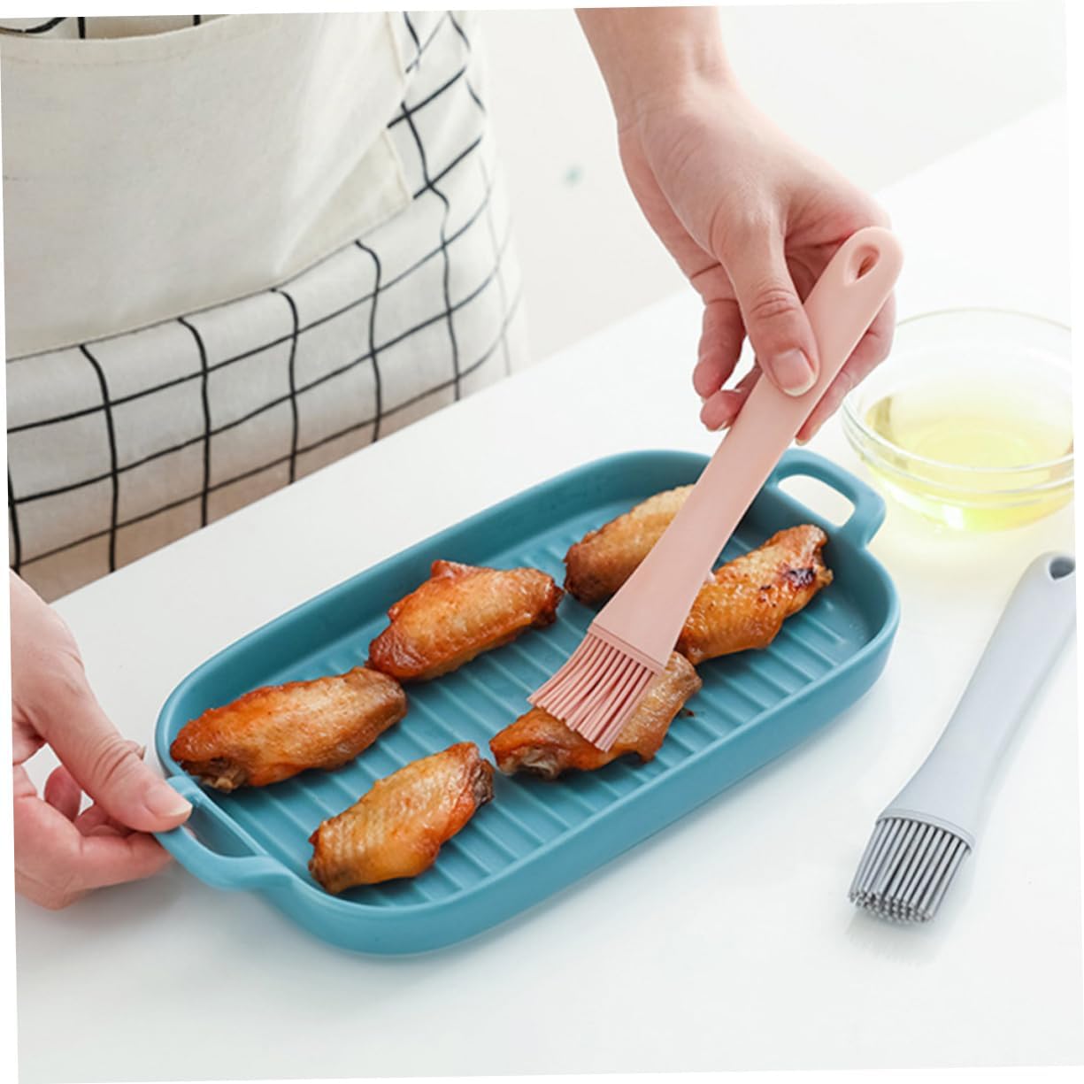 Set of 3 Silicone Oil Brushes for Cooking, Baking, and Grilling - Non-Stick Kitchen Utensils for Oven, Fryer, and Grill