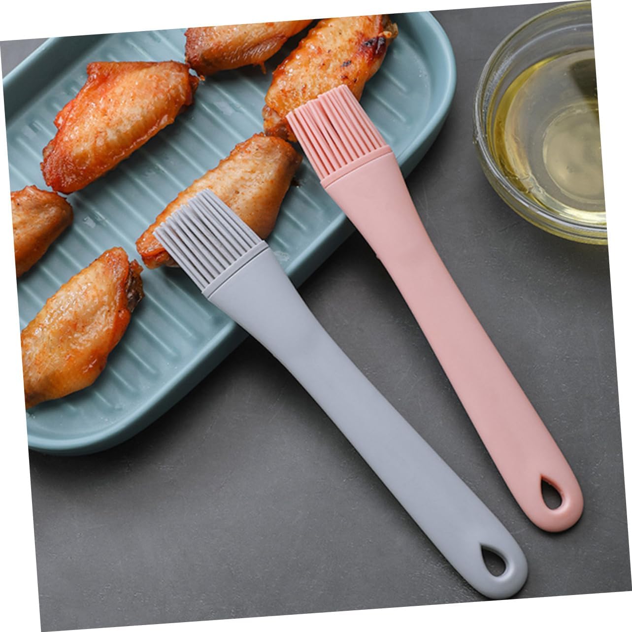 Set of 3 Silicone Oil Brushes for Cooking, Baking, and Grilling - Non-Stick Kitchen Utensils for Oven, Fryer, and Grill