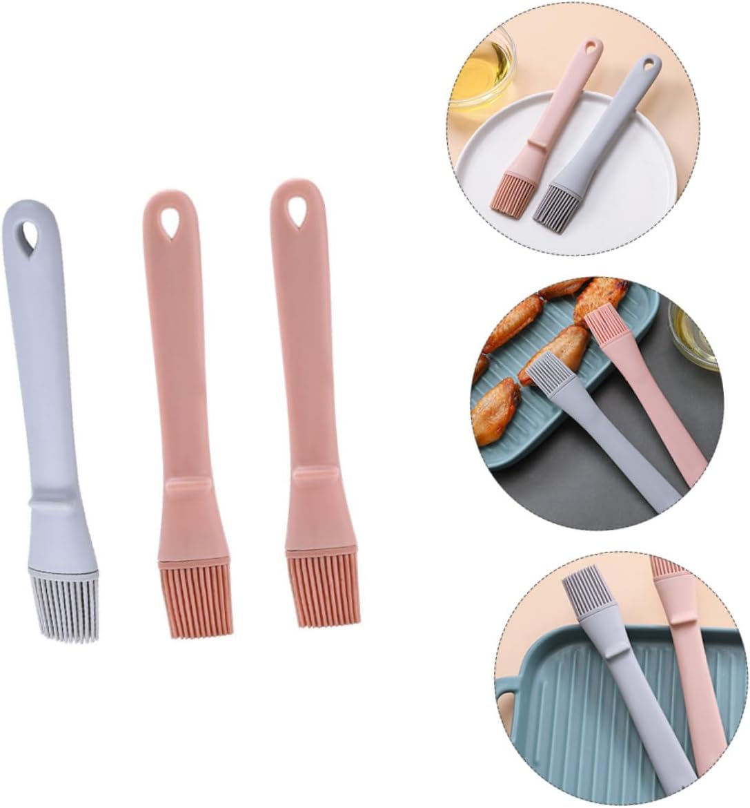 Set of 3 Silicone Oil Brushes for Cooking, Baking, and Grilling - Non-Stick Kitchen Utensils for Oven, Fryer, and Grill