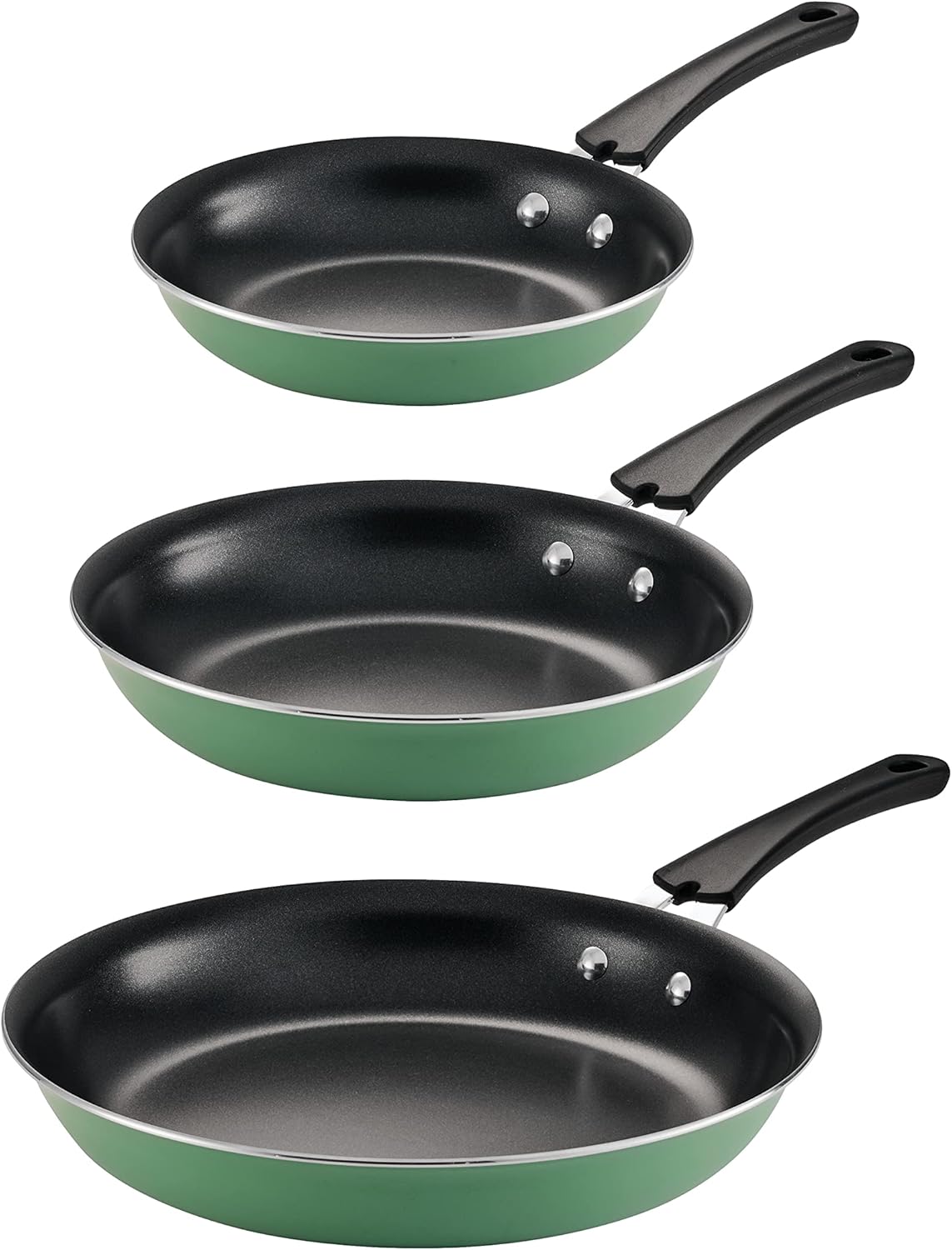 Set of 3 Tramontina Sage Porcelain Enamel Fry Pans