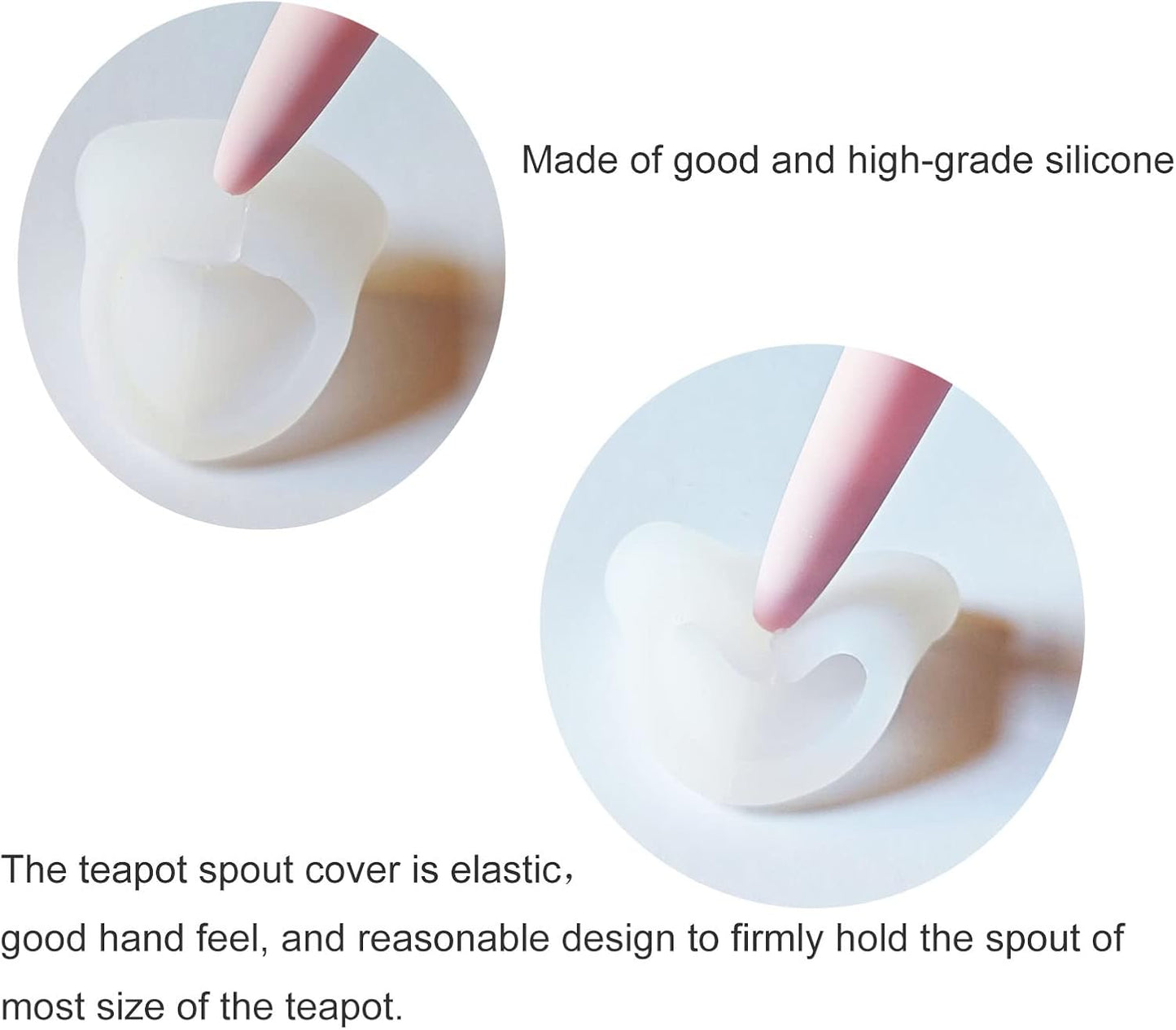 Set of 3 White Silicone Teapot Spout Protectors - Leak-Proof & Drip-Proof Cover Sleeves for Coffeepot Spouts by yiruiidea