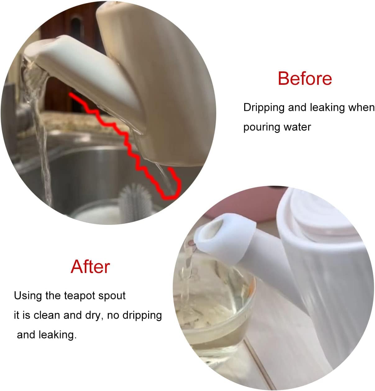 Set of 3 White Silicone Teapot Spout Protectors - Leak-Proof & Drip-Proof Cover Sleeves for Coffeepot Spouts by yiruiidea