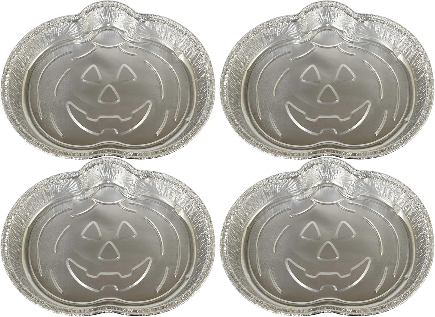 Set of 4 Black Duck Brand Disposable Aluminum Foil Pumpkin Pans - 9.37 X 7.25 inches