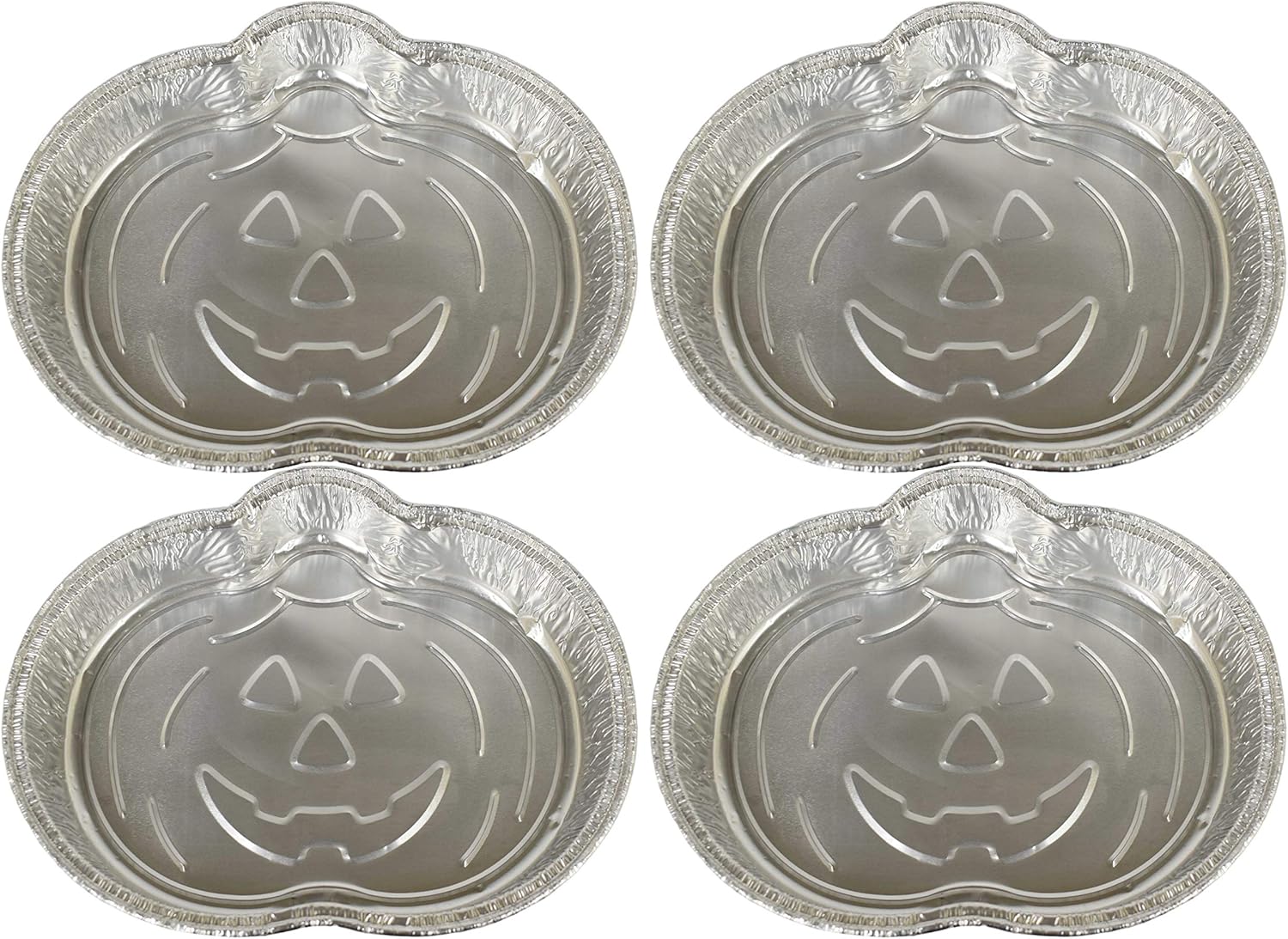 Set of 4 Black Duck Brand Disposable Aluminum Foil Pumpkin Pans - 9.37 X 7.25 inches
