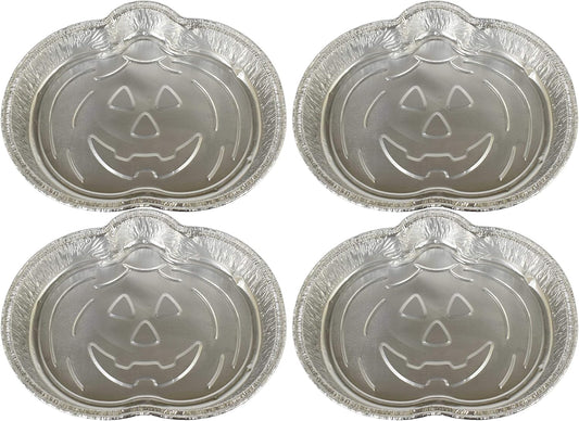 Set of 4 Black Duck Brand Disposable Aluminum Foil Pumpkin Pans - 9.37 X 7.25 inches