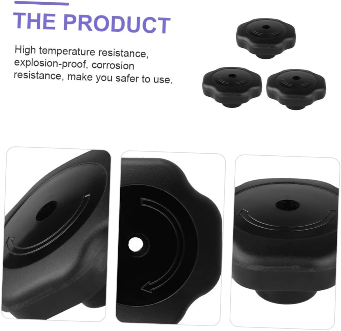 Set of 4 Black Plastic Pressure Cooker Knobs for Cookware Lid Handles and Steamers