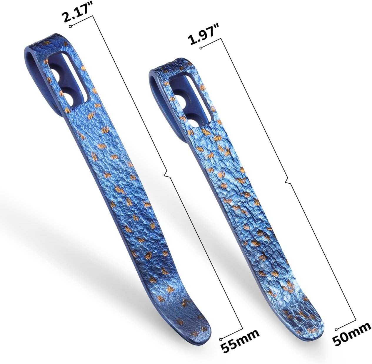 Set of 4 CIVIVI Flamed Titanium Pocket Clips, 50MM 55MM with Recessed Screw Hole - T002C