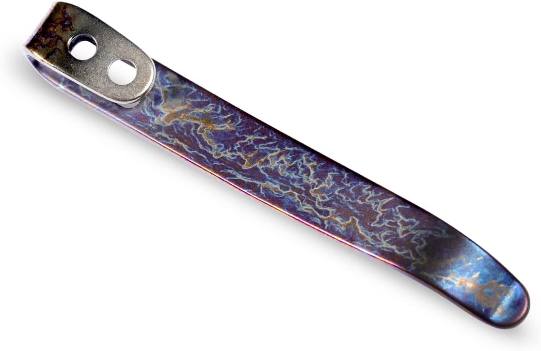 Set of 4 CIVIVI Flamed Titanium Pocket Clips, 50MM 55MM with Recessed Screw Hole - T002C