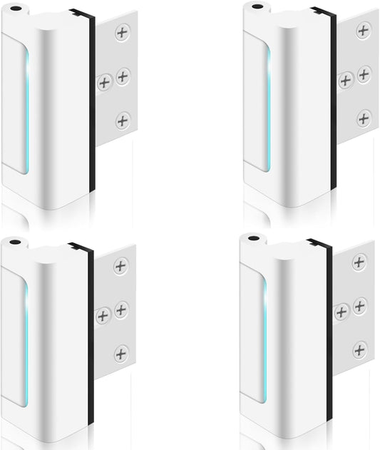 Set of 4 Door Reinforcement Locks for Inward Swing Doors - Childproof and Secure with Screws - Night Lock Withstands 800 lbs for Enhanced Home Safety