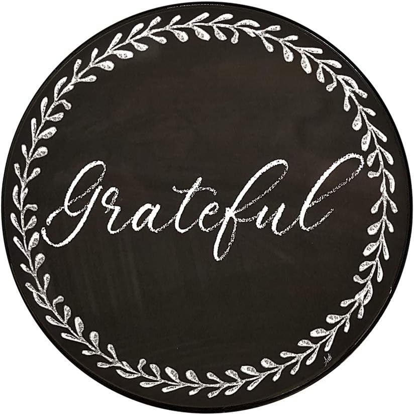 Set of 4 Farmhouse Rustic Chalkboard Style Burner Covers by Range Kleen - Thankful, Grateful, Blessed, Gather