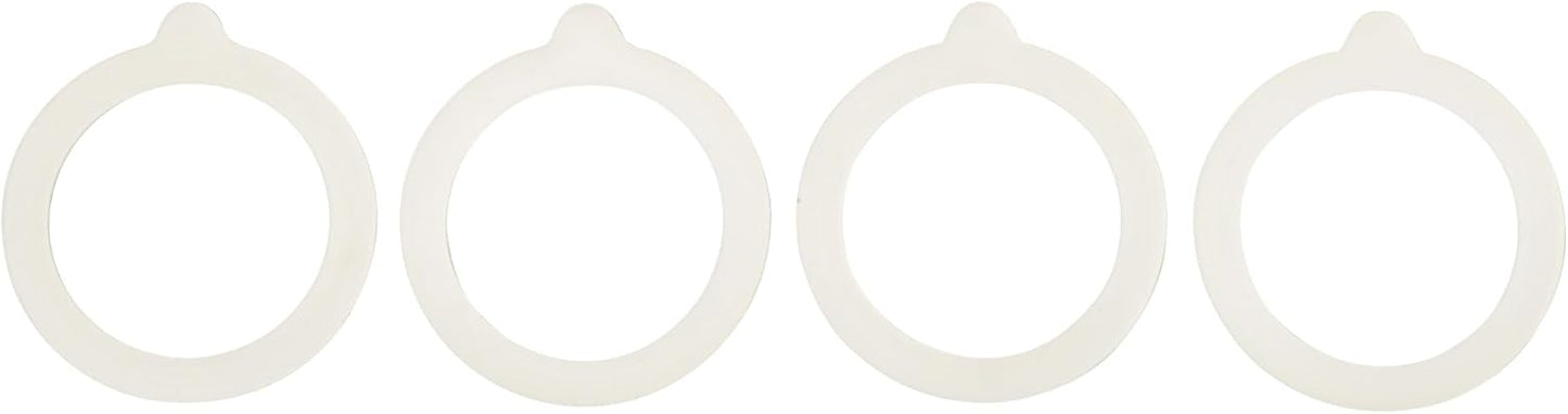 Set of 4 HIC Kitchen Regular Mouth Canning Jar Gasket Seals, European-Grade Silicone