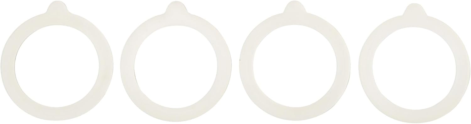 Set of 4 HIC Kitchen Regular Mouth Canning Jar Gasket Seals, European-Grade Silicone