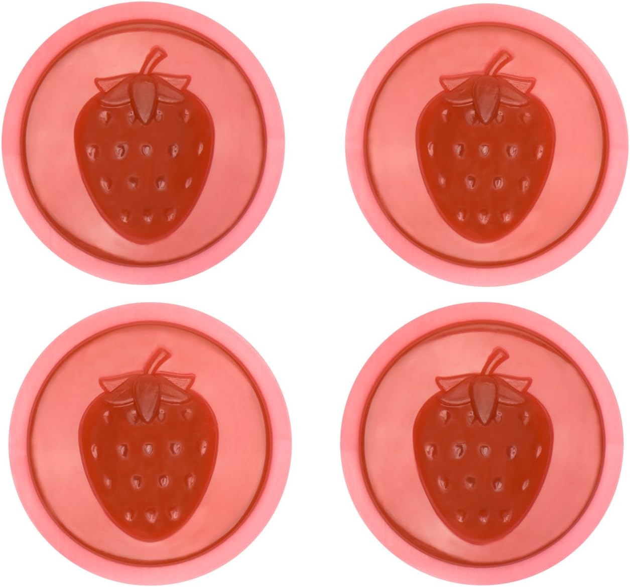 Set of 4 Jarware Strawberry Jelly/Jam Lids for Regular Mouth Mason Jars
