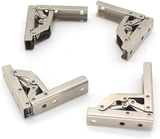 Set of 4 KAFENDA 90 Degree Folding Door Shelf Hinge Hidden Bracket Table Holder Furniture Parts