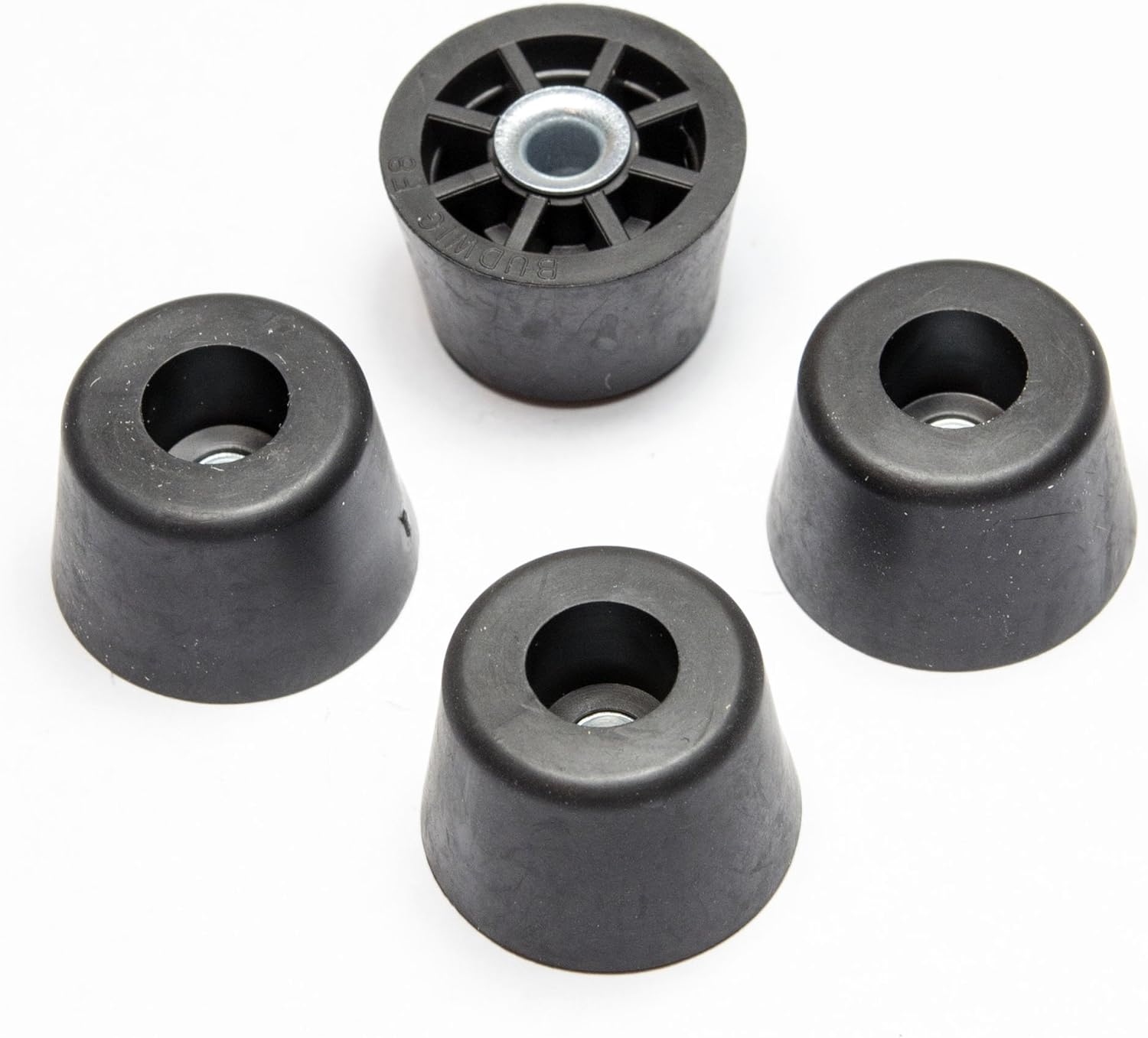 Set of 4 Medium Extra Tall Round Rubber Feet Bumpers - .625" H x .932" D - USA-Made