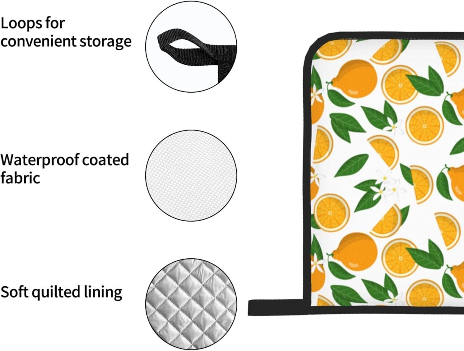 Set of 4 Orange Heat Resistant Oven Mitts and Pot Holders for Chef Baking Cooking BBQ