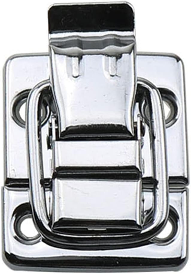 Set of 4 Retro Silver Metal Toggle Latches Catch for Chests, Suitcases, and Boxes - Includes Screws