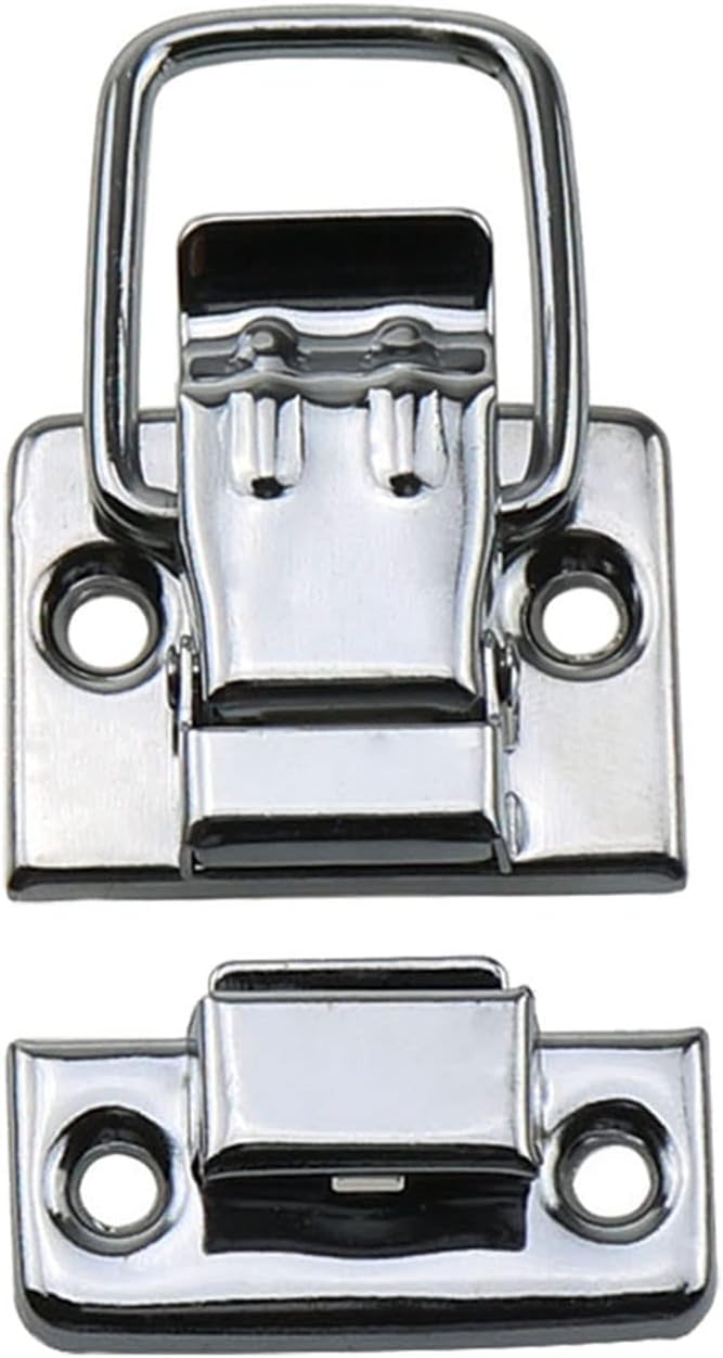 Set of 4 Retro Silver Metal Toggle Latches Catch for Chests, Suitcases, and Boxes - Includes Screws