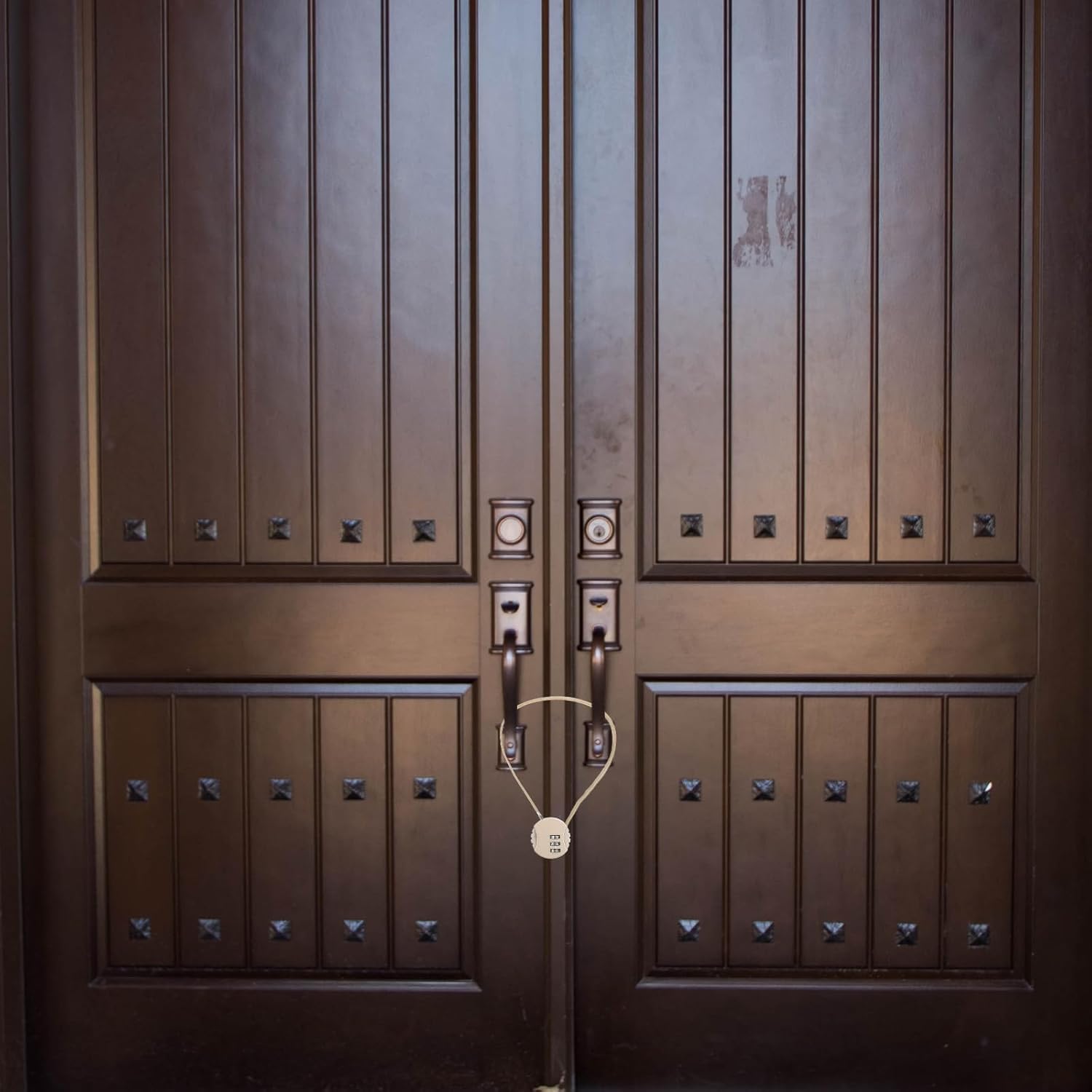 Set of 4 Round Helmet Padlock Cable Locks with 3-Digit Combination for Bike, Locker, and Luggage Security - Silver