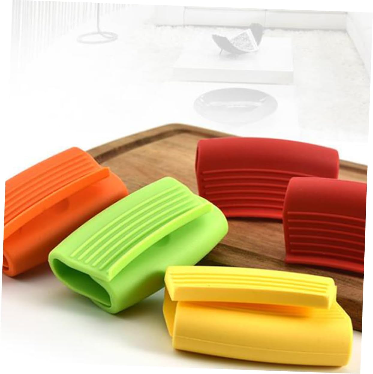 Set of 4 Silicone Cooking Pinch Mitts for Hot Plates, Pots, and Pans - Heat Resistant Oven Gloves for Baking and Kitchen Handling