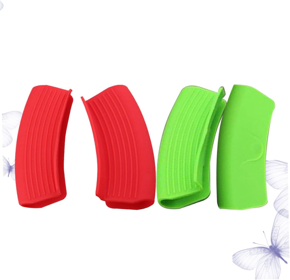 Set of 4 Silicone Cooking Pinch Mitts for Hot Plates, Pots, and Pans - Heat Resistant Oven Gloves for Baking and Kitchen Handling