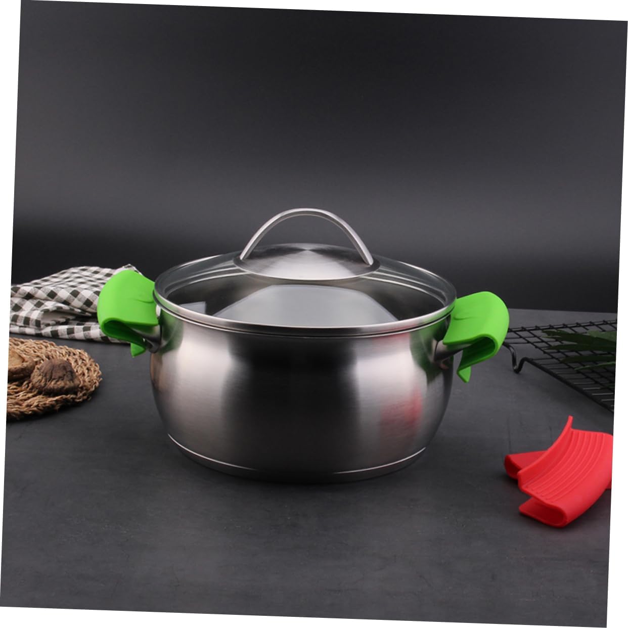 Set of 4 Silicone Cooking Pinch Mitts for Hot Plates, Pots, and Pans - Heat Resistant Oven Gloves for Baking and Kitchen Handling