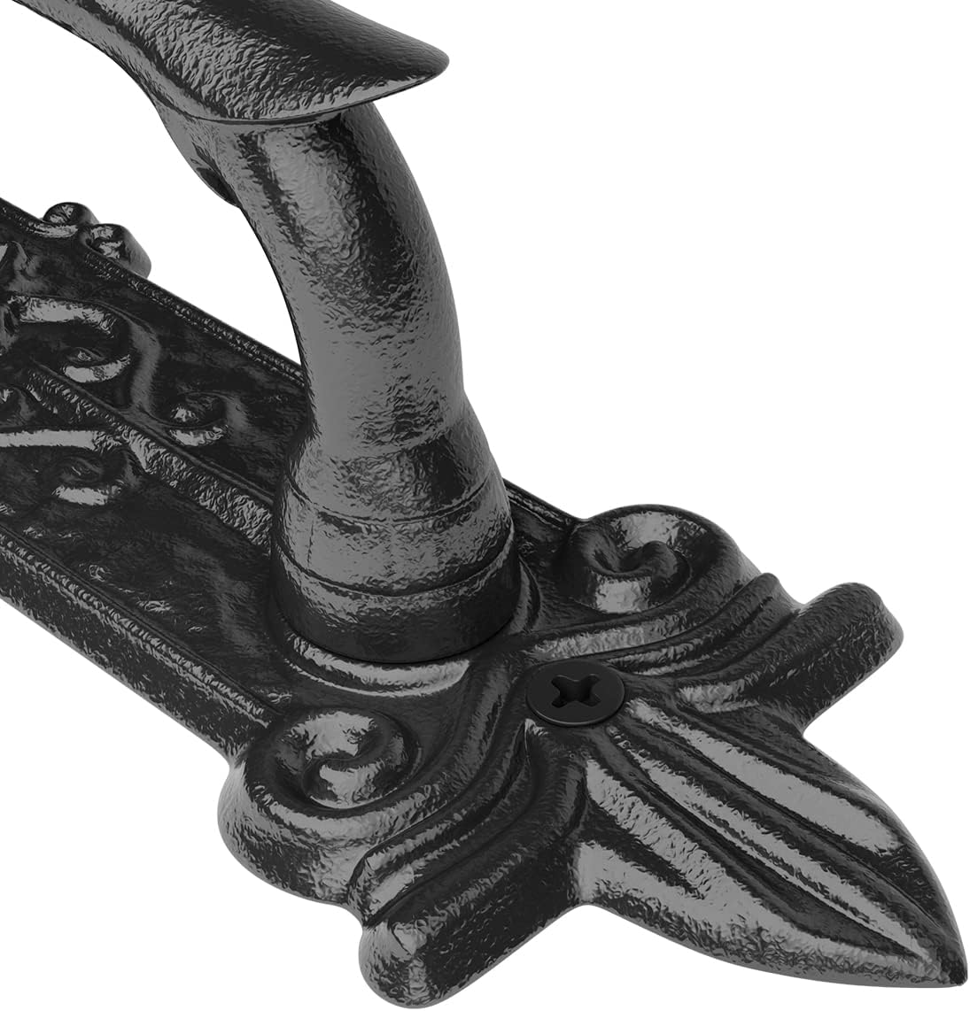 Set of 4 SMARTSTANDARD 9" Antique Barn Door Handles, Large Rustic Carved Pulls for Gates, Garages, Sheds - Black Powder Coated