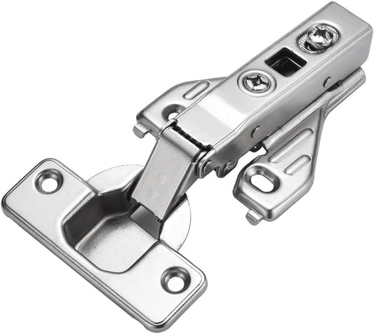 Set of 4 Soft Opening Full Overlay Concealed Hinges for Kitchen Cabinet Doors - Nickel Finish