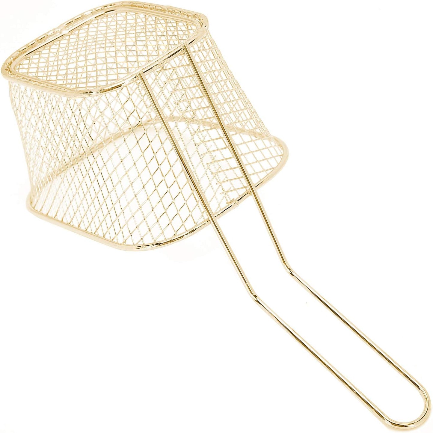 Set of 4 Stainless Steel Frying Baskets for French Fries, Onion Rings, Chicken Wings - Multi-Function Kitchen Tool in Gold Color by Haofy