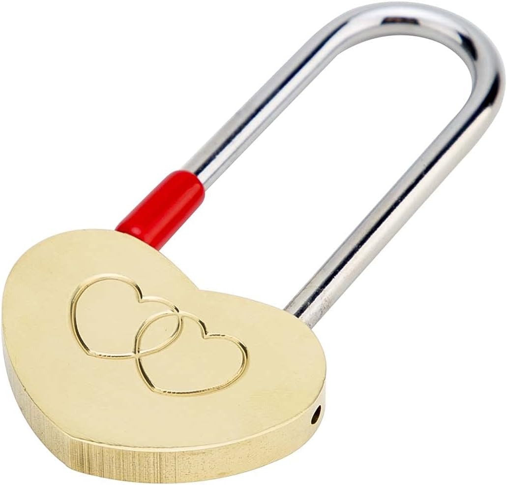Set of 4 VeYocilk Love Lock Heart Padlocks - 3.5" 50mm Without Key for Eternal Love on Fence or Bridge