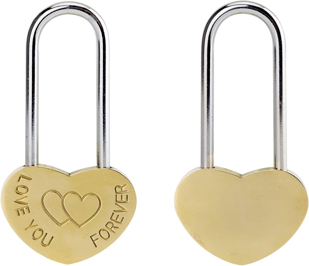 Set of 4 VeYocilk Love Lock Heart Padlocks - 3.5" 50mm Without Key for Eternal Love on Fence or Bridge