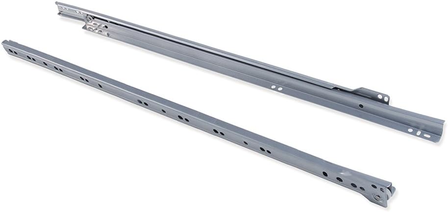 Set of 5 Emuca 800mm Drawer Runners with Partial Extension in Silver Grey Color