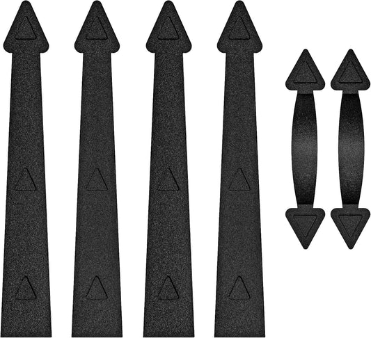 Set of 6 Black Magnetic Garage Door Decorative Hardware Kit - Faux Hinges and Handles for Curb Appeal