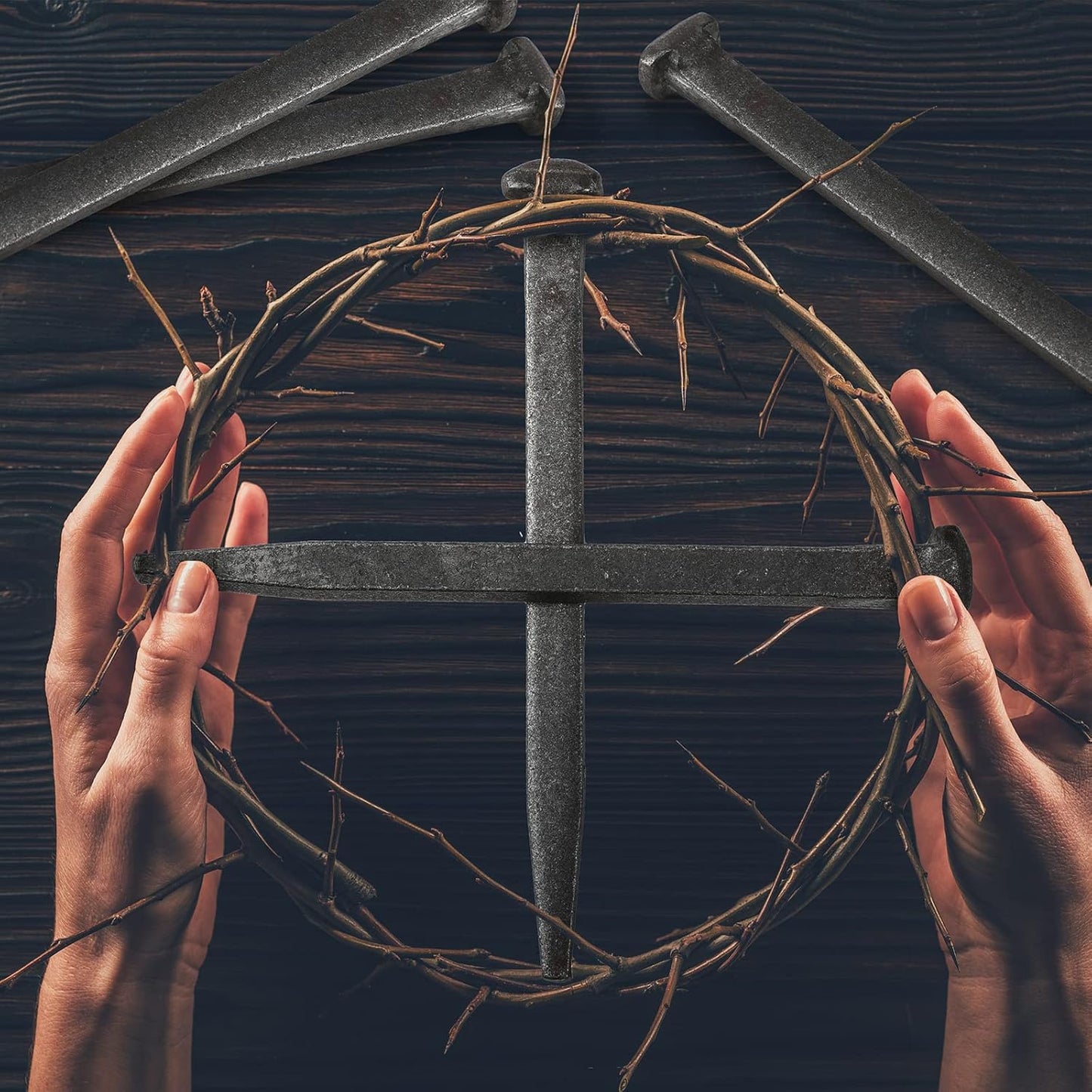 Set of 6 Crucifixion Nails - 6 Inch Iron Replica Tacks for Passion of Jesus Christ, Church, Christian Home, Christmas, Easter