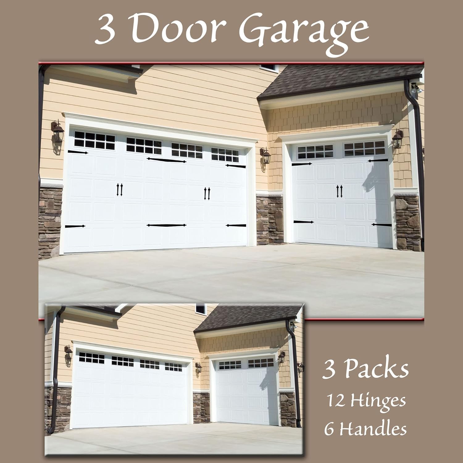 Set of 6 Decorative Magnetic Handle and Hinge Magnets for Steel Garage Doors - Easy Install, Durable & Weatherproof - WildKart