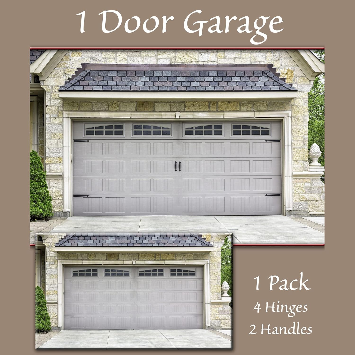Set of 6 Decorative Magnetic Handle and Hinge Magnets for Steel Garage Doors - Easy Install, Durable & Weatherproof - WildKart
