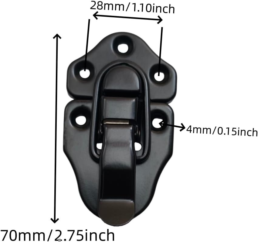 Set of 6 Duckbilled Hasp Latch Toggle Latches for Jewelry Boxes, Wooden Cases, and Furniture with Screws
